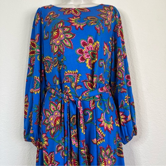 BODEN Leandra Jersey Midi Dress-Gallery Blue, Whimsical Vine Blue 12R NEW $175 - Picture 5 of 16